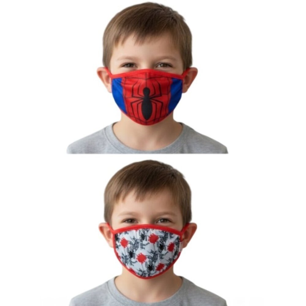 Marvel SPIDER-MAN  2Pcs. Re-Usable Washable Kids Cloth Face Masks (4+)